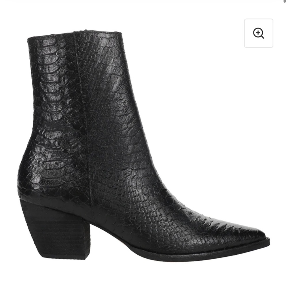 Matisse Black Textured Heeled Boots